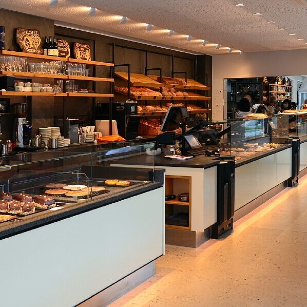 Ladentheke Bäckerladen Dekorspan